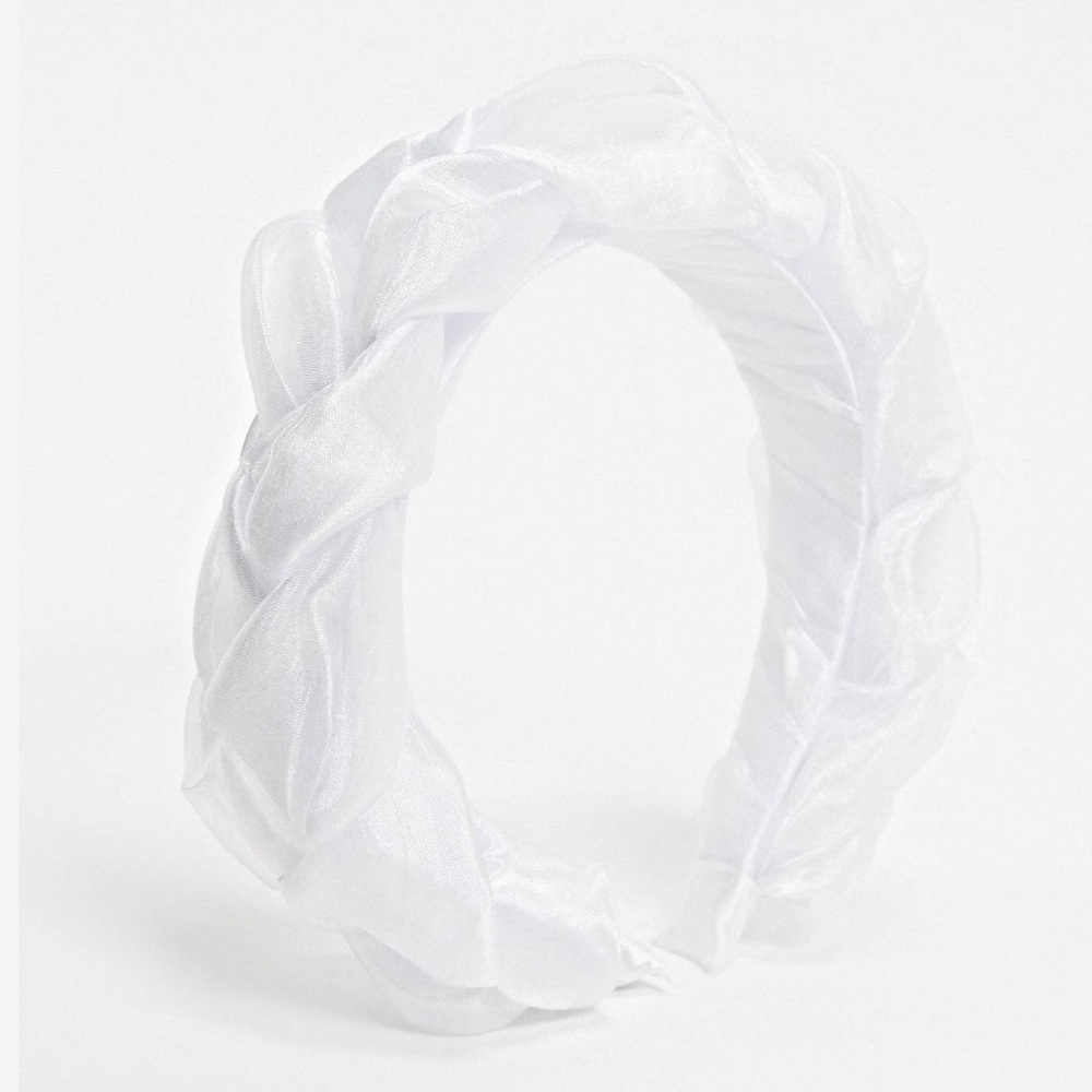Padded Braid Headband | Sheer White